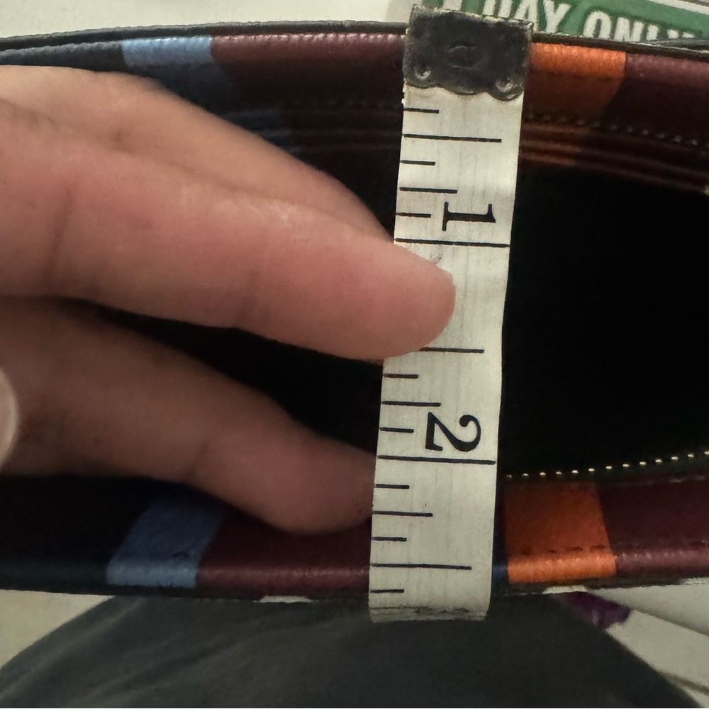 Tory Burch Blue and Brown Crossbody Bag with Striking Stripes - Picture 5 of 8